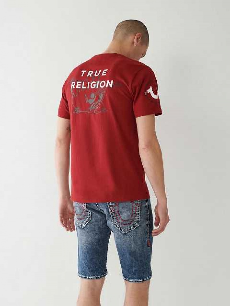 True Religion True Logo T-shirt Herr Röda | PWU035178