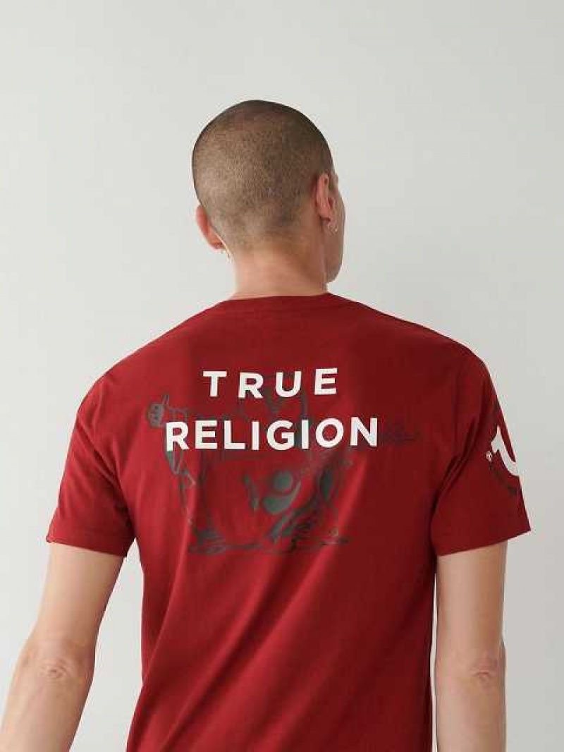 True Religion True Logo T-shirt Herr Röda | PWU035178