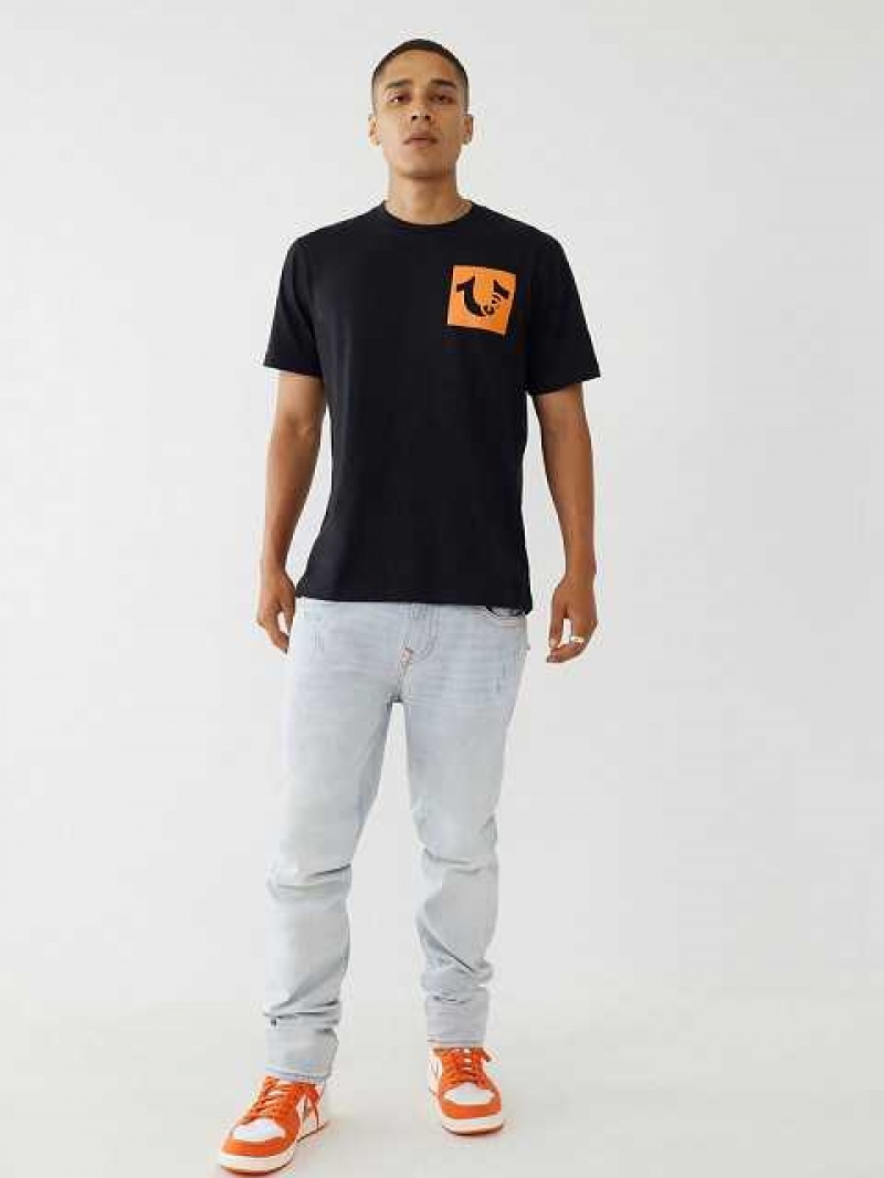 True Religion True Logo T-shirt Herr Svarta | IDX726503