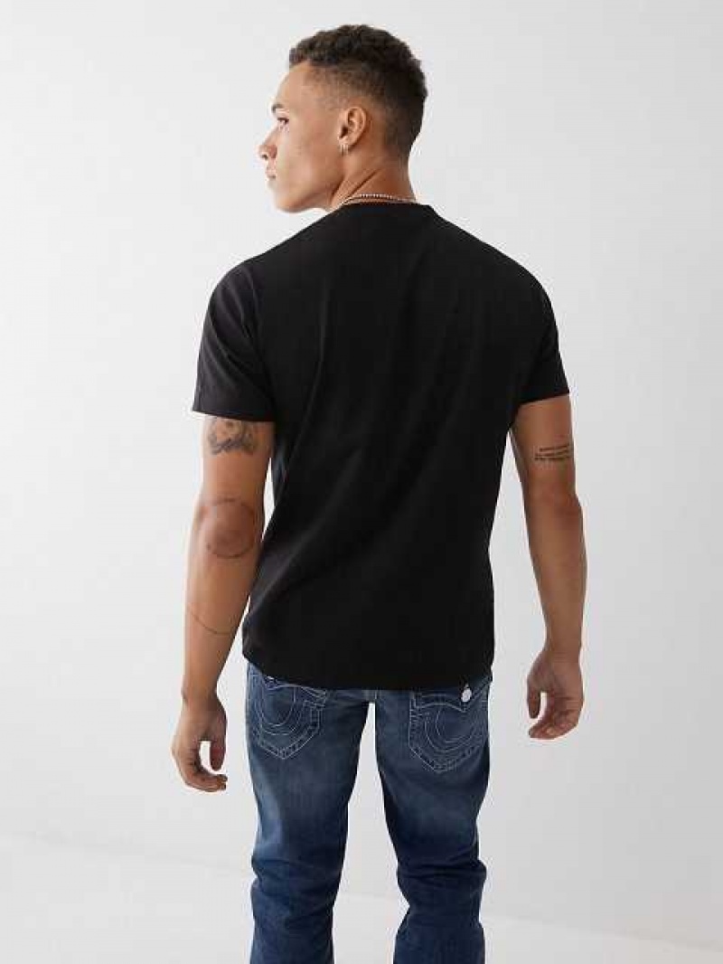 True Religion True Logo T-shirt Herr Svarta | WEH903264