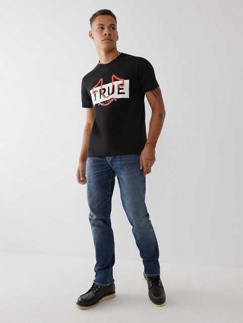 True Religion True Logo T-shirt Herr Svarta | WEH903264