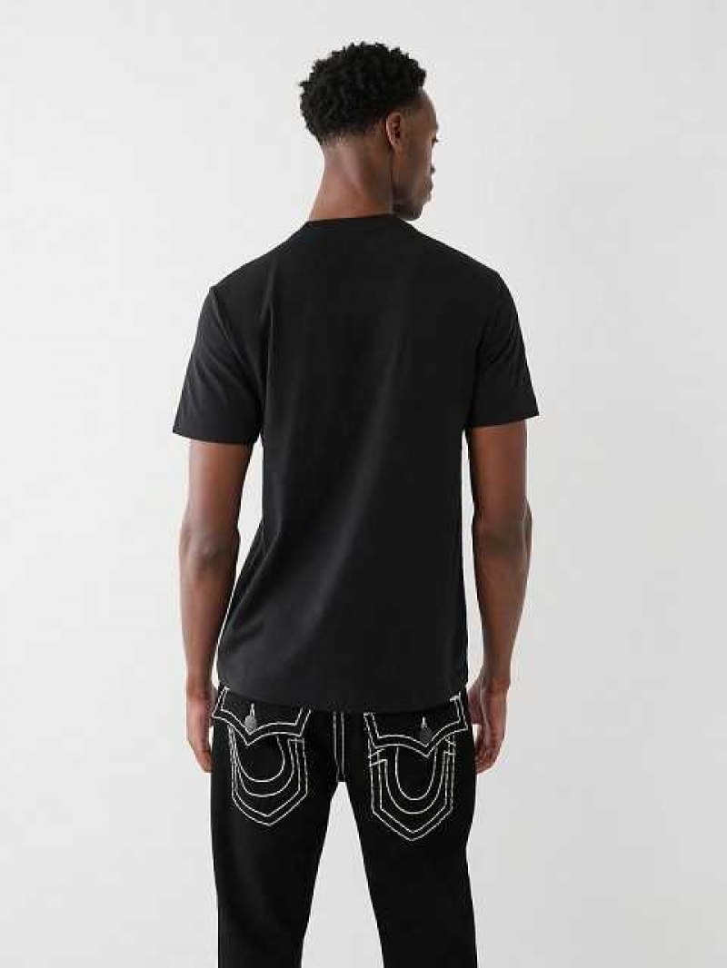 True Religion True Logo T-shirt Herr Svarta | TVC482561