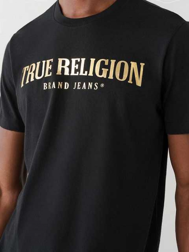 True Religion True Logo T-shirt Herr Svarta | TVC482561