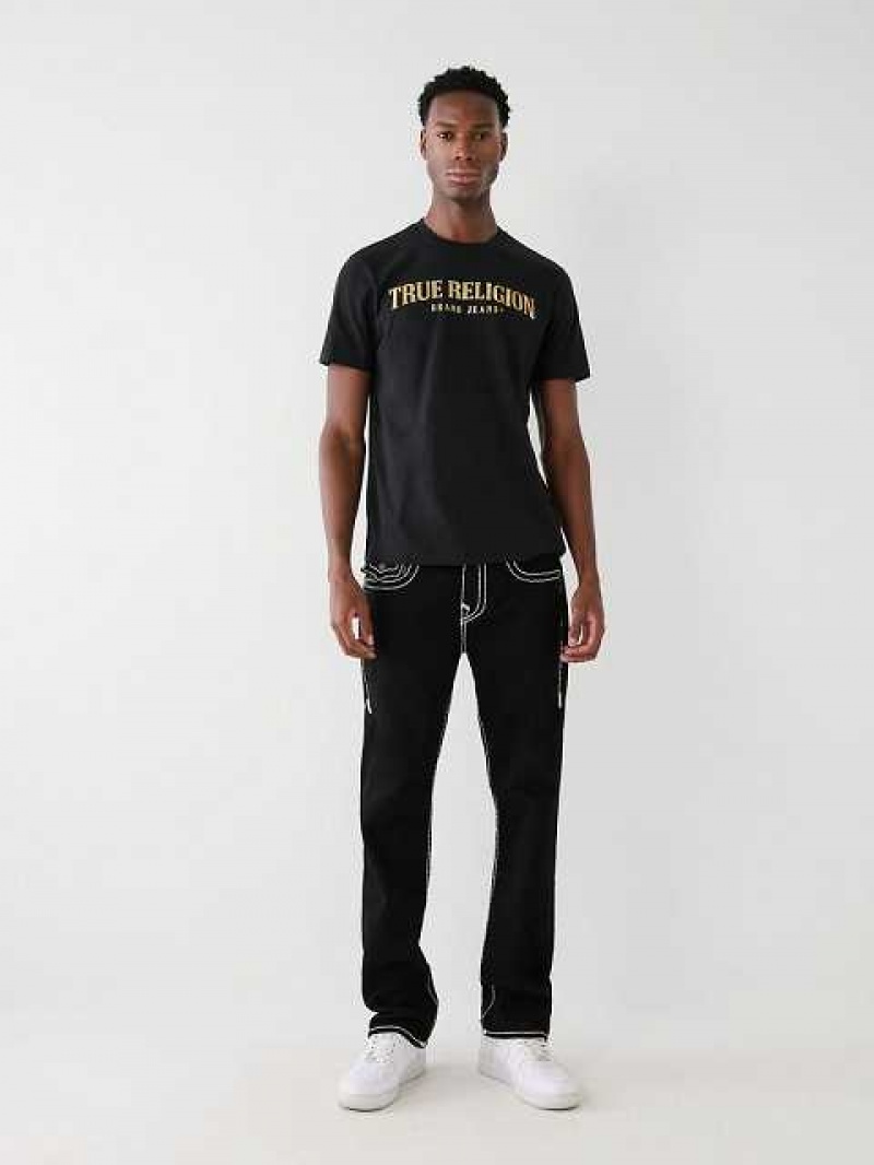 True Religion True Logo T-shirt Herr Svarta | TVC482561