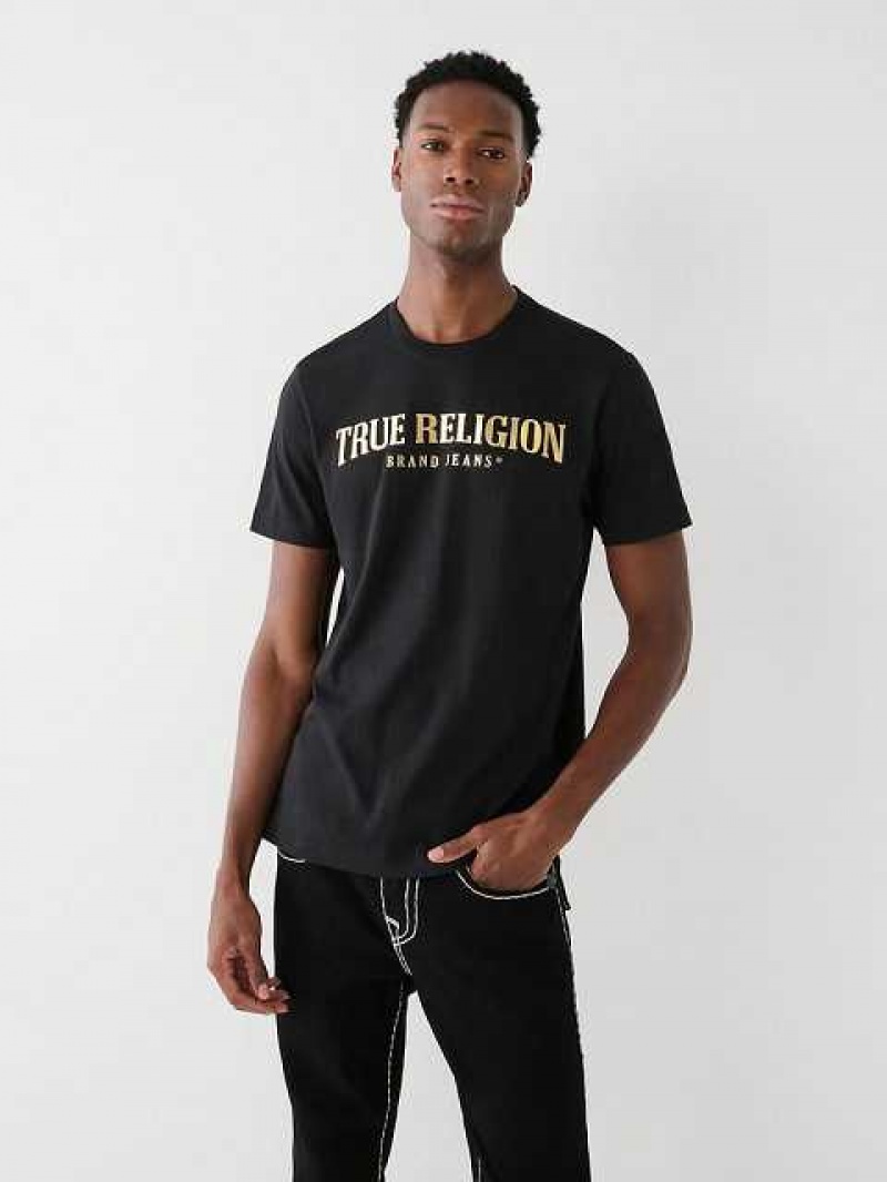 True Religion True Logo T-shirt Herr Svarta | TVC482561