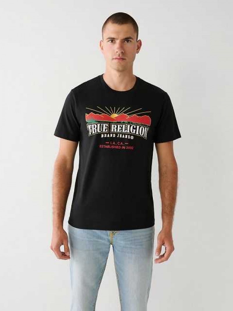 True Religion True Logo T-shirt Herr Svarta | QOL954136