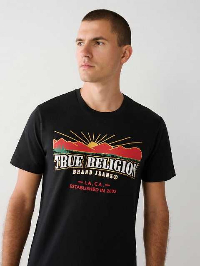 True Religion True Logo T-shirt Herr Svarta | QOL954136