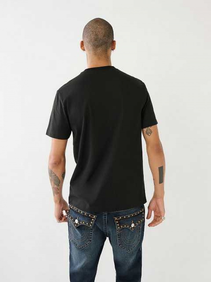 True Religion True Logo T-shirt Herr Svarta | TRD320956