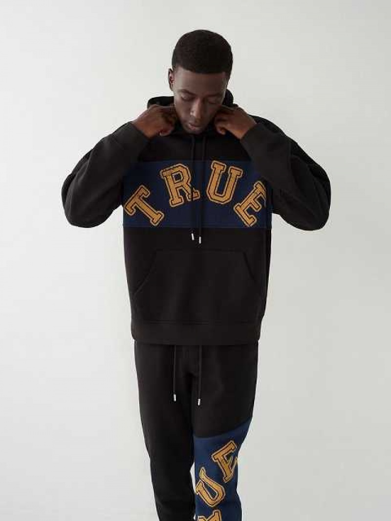 True Religion True Relaxed Hoodie Herr Svarta | FEC924071