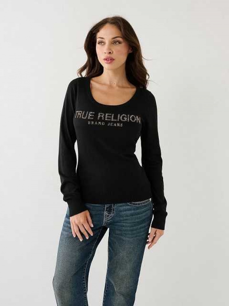 True Religion True Religion Crystal Logo Tröja Dam Svarta | RCD761258