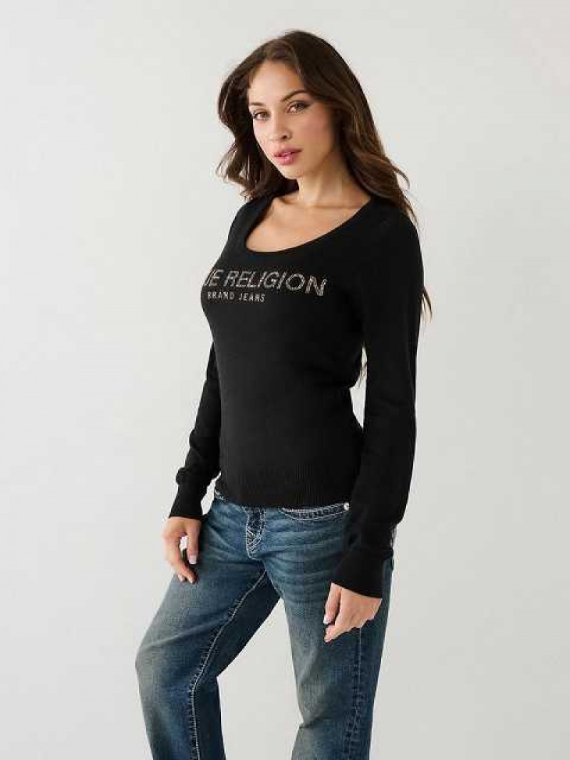 True Religion True Religion Crystal Logo Tröja Dam Svarta | RCD761258