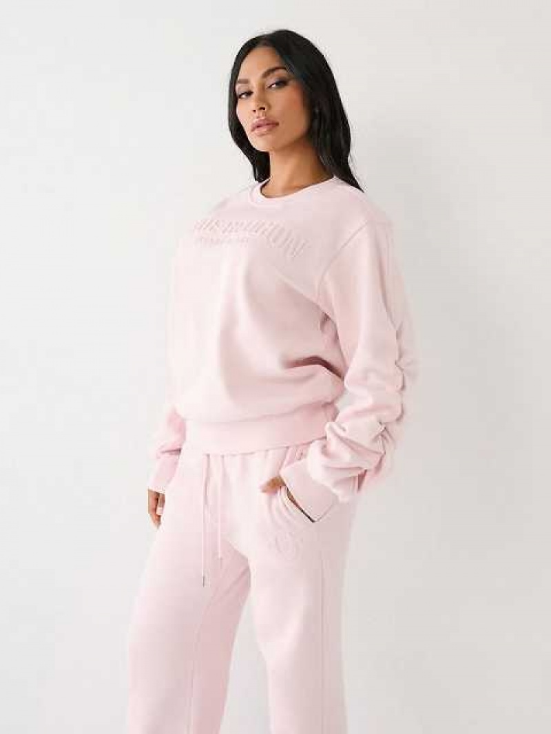 True Religion True Ruched Relaxed Sweatshirt Dam Rosa | NOR970465