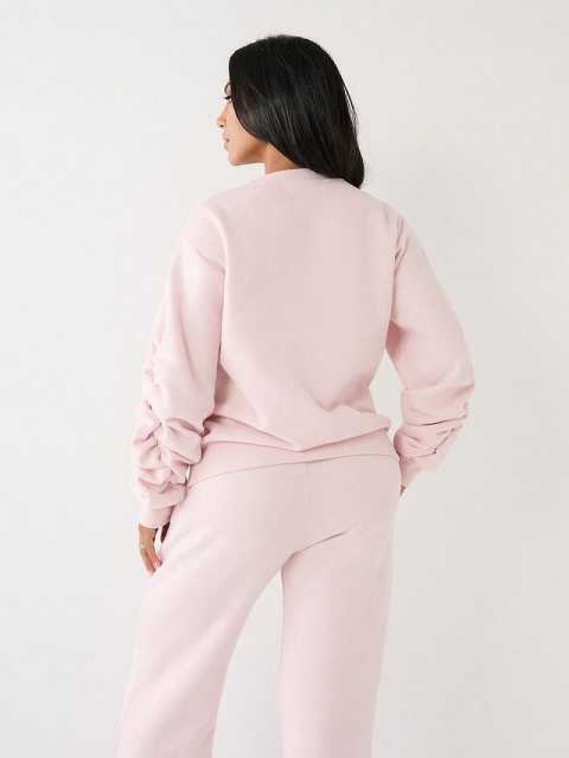 True Religion True Ruched Relaxed Sweatshirt Dam Rosa | NOR970465