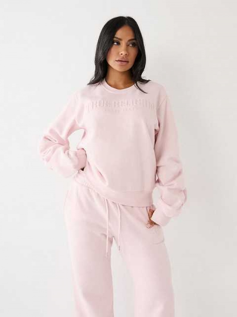 True Religion True Ruched Relaxed Sweatshirt Dam Rosa | NOR970465