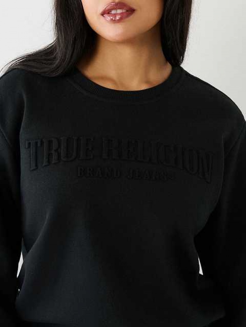 True Religion True Ruched Relaxed Sweatshirt Dam Svarta | DWA316478