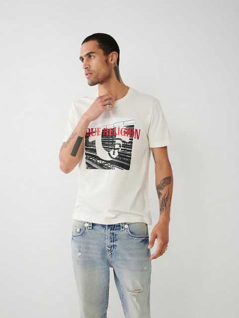 True Religion True Tryck T-shirt Herr Vita | HXE583746