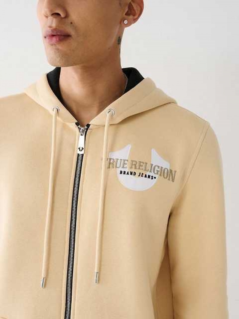 True Religion True Zip Hoodie Herr Beige | UIA135764