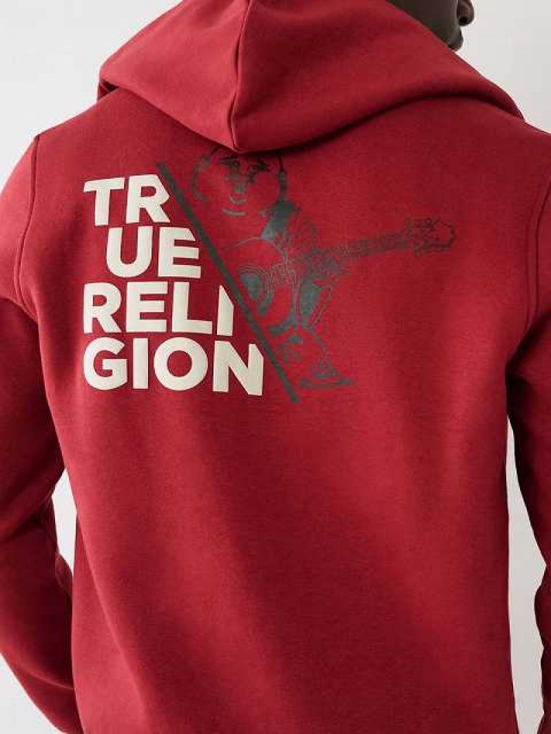 True Religion True Zip Hoodie Herr Röda | ANO817304