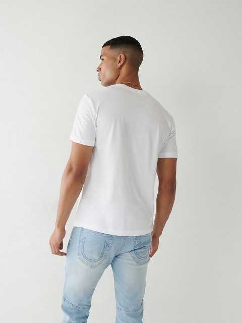 True Religion Tryck Logo T-shirt Herr Vita | IVO371506