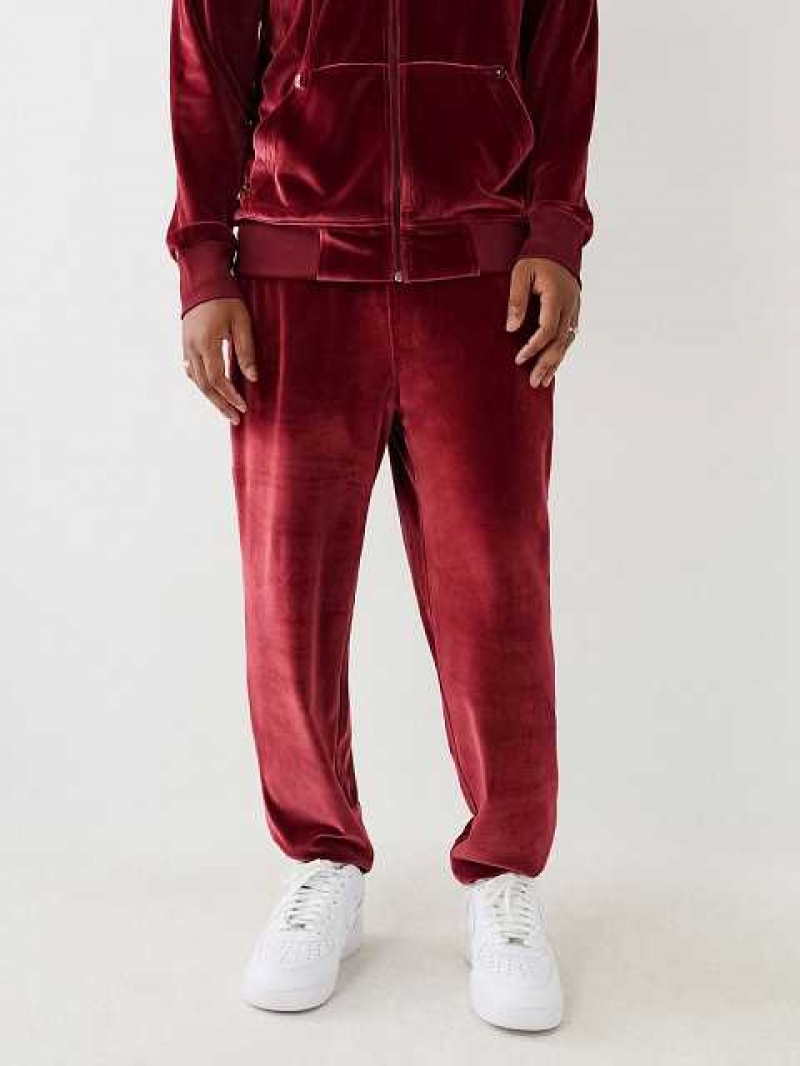 True Religion Velour Big T Joggingbyxor Herr Fuchsia | AYZ804512