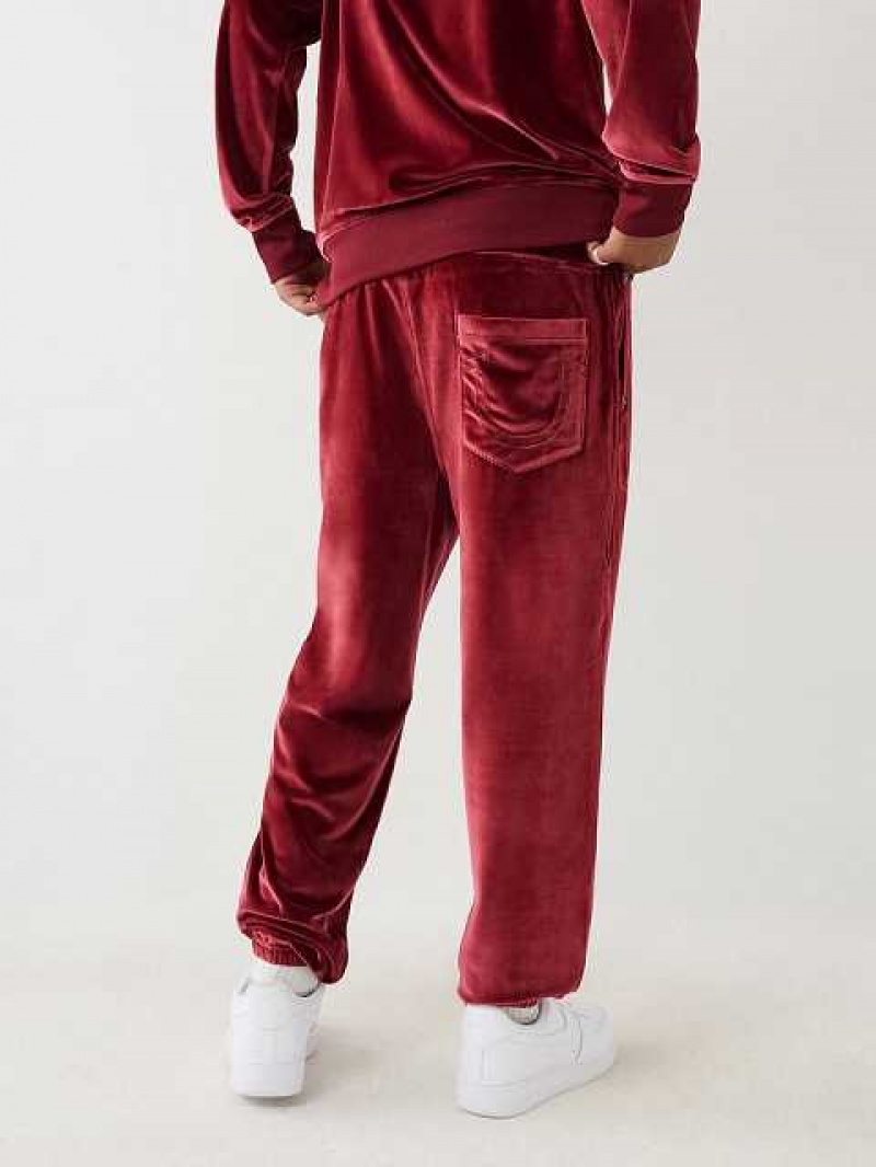 True Religion Velour Big T Joggingbyxor Herr Fuchsia | AYZ804512