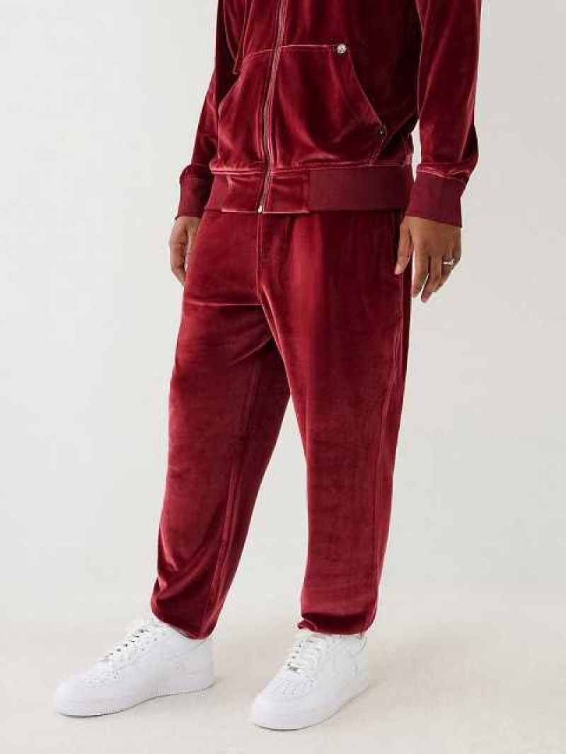 True Religion Velour Big T Joggingbyxor Herr Fuchsia | AYZ804512