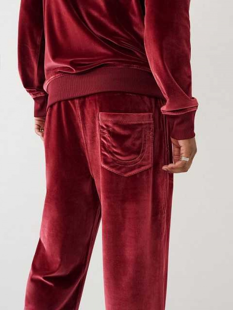 True Religion Velour Big T Joggingbyxor Herr Fuchsia | AYZ804512