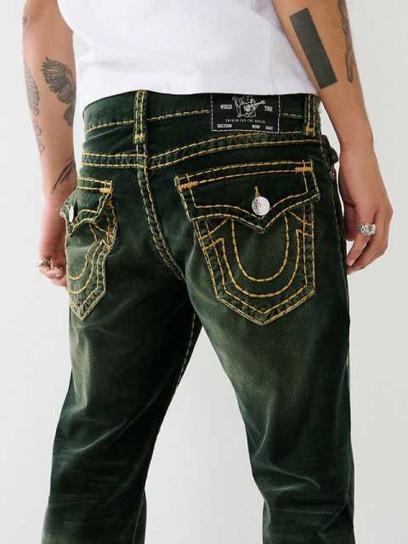 True Religion Velvet Ricky Fadded 34” Straight Jeans Herr Svarta Tvätt | GOS406982