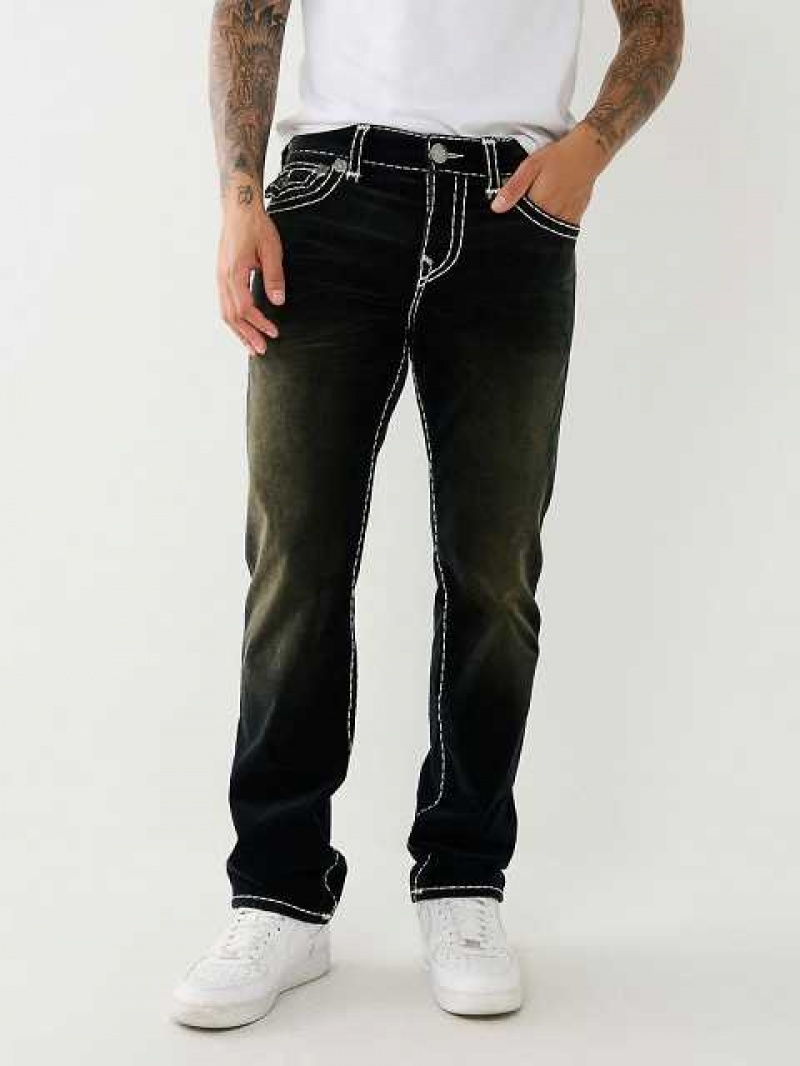 True Religion Velvet Ricky Fadded 34” Straight Jeans Herr Svarta Tvätt | GOS406982