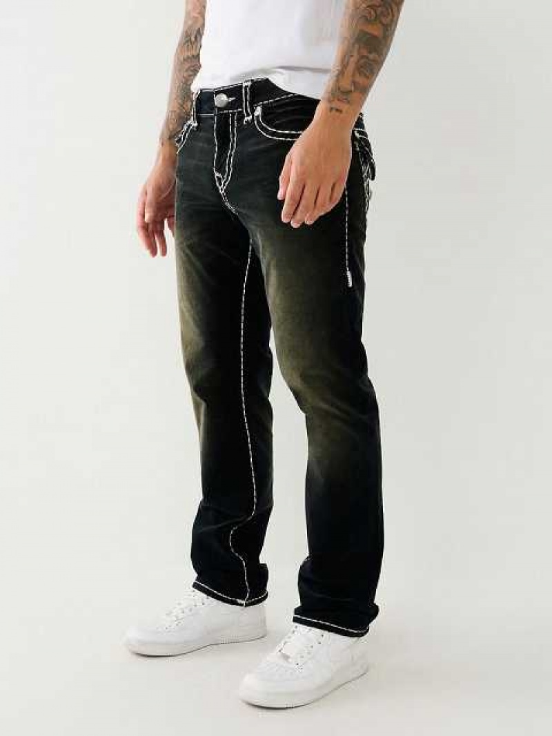 True Religion Velvet Ricky Fadded 34” Straight Jeans Herr Svarta Tvätt | GOS406982